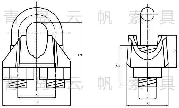 美式玛钢卡头规格型号